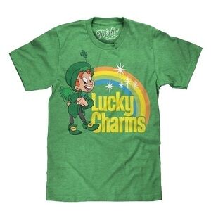 NWOT XS Green Lucky Charms Cereal Tee T Shirt Top